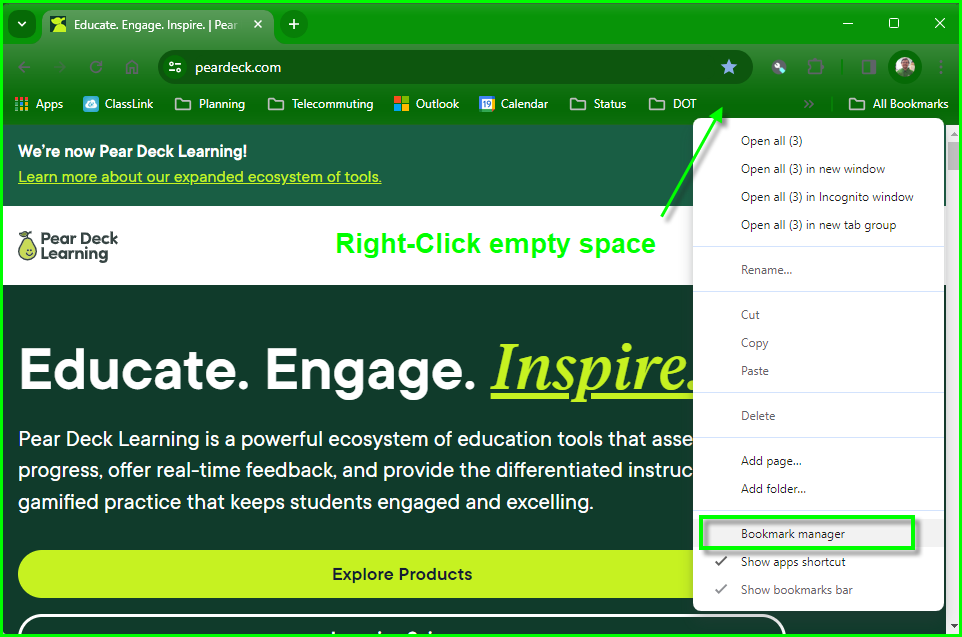 Chrome Bookmark Troubleshooting and Managed Bookmark Change Requests