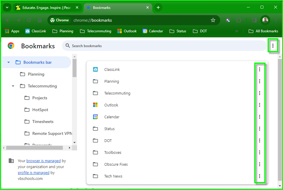 Chrome Bookmark Troubleshooting and Managed Bookmark Change Requests